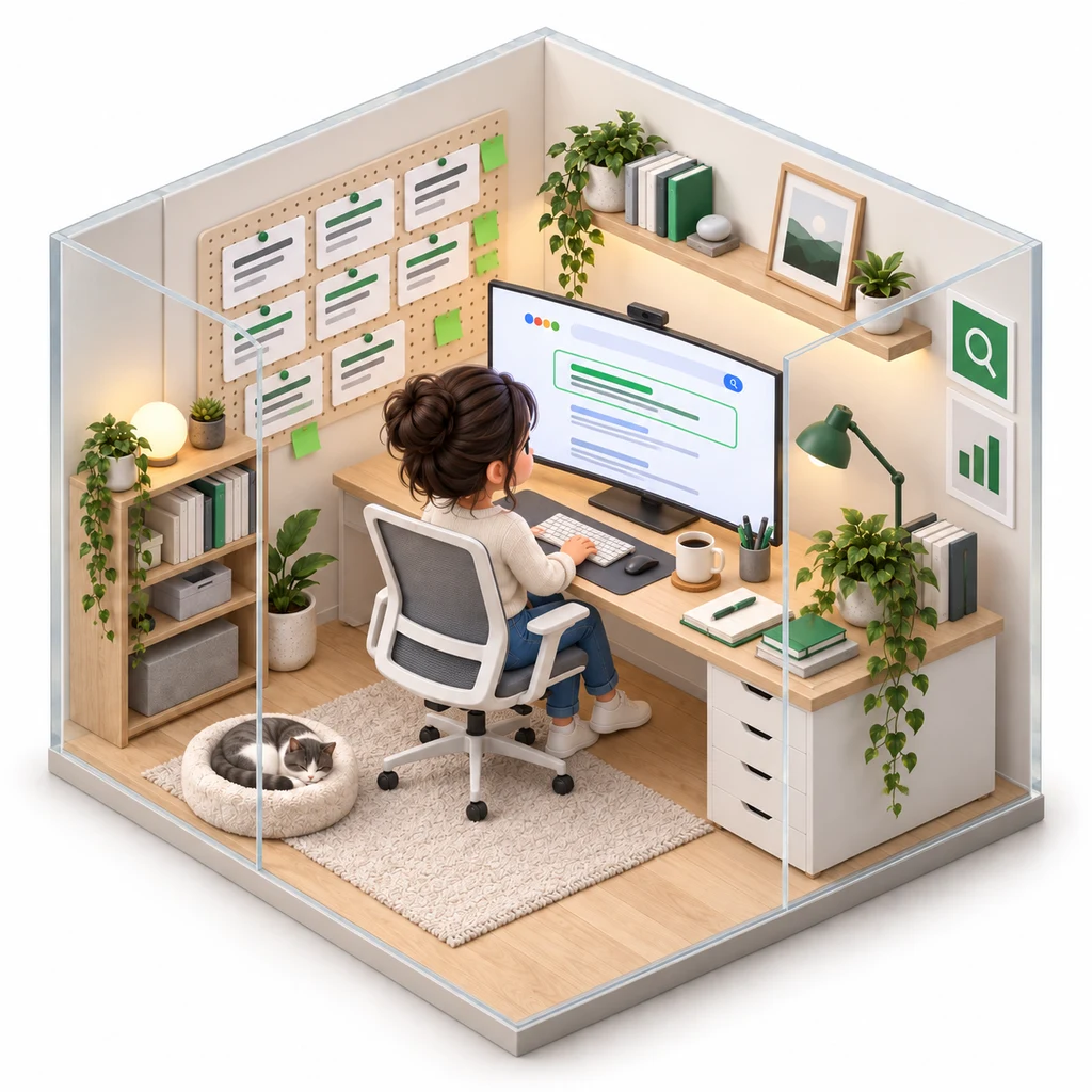 SERP Title Specialist box — miniature isometric workroom